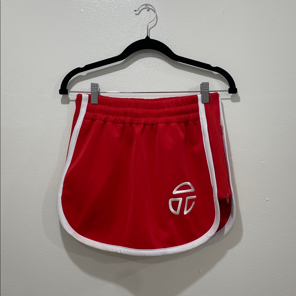 Telfar Track Short Skirt Red